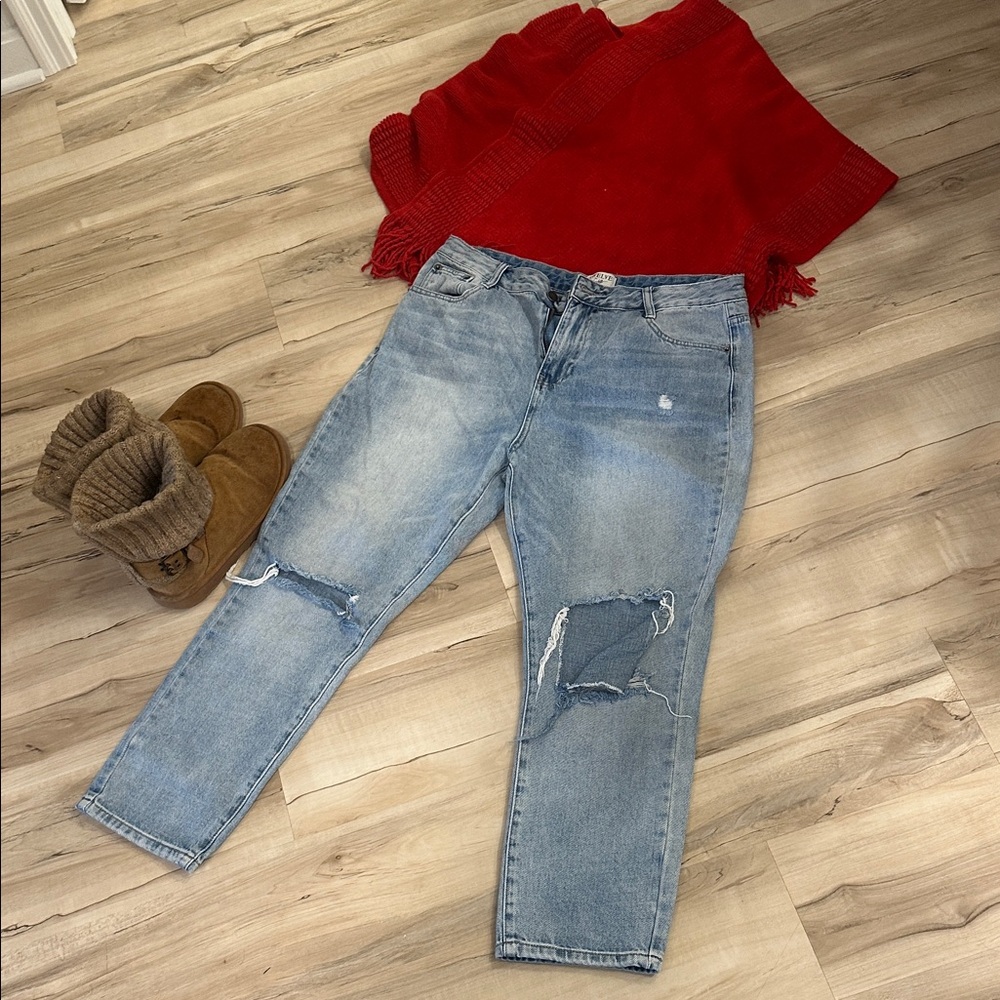 Twelve by Twelve Light Blue Boyfriend Jeans